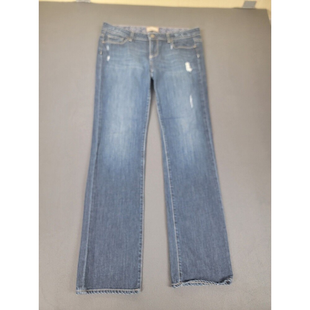 Paige Jimmy Jimmy Jeans Womens 29 Blue Premium Denim Distressed Straight Leg USA